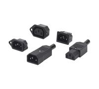 10A 250V Black Male Female Docking Plug Connector Rewireable C13 C14 Power 3 Pin AC Socket(2)