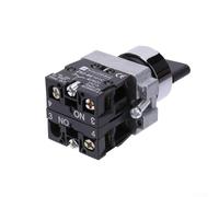 10A 3-Position 2NO Maintained Toggle Selector Switch for Industrial Control Panels - XB2-BD33C, Plastic & Metal Housing, 600V Rated, 4-Terminal