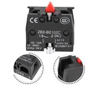 10A 600V Push Button Joystick Switch ZB2 BE101C BE102C NO Contact Silver Point for Electrical Control Panels (ZB2-BE102C)