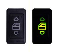 10A 6Pin Auto Electric Power Window Switch Button with Green LED Light Car Button Switch Universal Black Double Markings On Suitable for All Autos 12V/24V (AsShown)