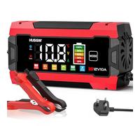 10A Car Battery Charger, 12V Automatic Smart Battery Charger/Maintainer with Temperature Compensation, Car Battery Repair for Car, Motorcycle, SUV, Lithium Batteries & AGM (10A-colour screen)