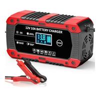 10A Car Battery Charger 12V Automatic Smart Maintainer with Desulfator | Car Battery Charger with Temperature Compensation, Car Battery Repair Desulfator for Car, Motorcycle, SUV, Lithium Batteries