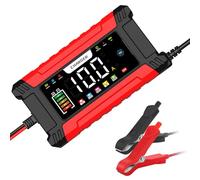 10A Car Battery Charger 12V, Intelligent Car Battery Charger with 9-Stage Charging, LCD Display For Car, Motorbike, Truck, Boat - Compatible with Lead-Acid, AGM, EFB, LiFePO4 Batteries