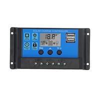 10A PWM Solar Regulator | 12V / 24V Auto Recognition & 3 - Stage Process | LCD Display Solar Controller for Home / RV / Marine | Reverse Polarity Protection