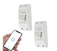 10A Smart WiFi Wireless Light Switch, Universal DIY Module for Smart Home Automation Solution, Works with Amazon Alexa & Google Home, Compatible with IFTTT, No Hub Required (2 Pack)