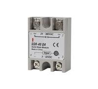 10A SSR 25A Solid State Relay 40A Output 3-32VDC 24-480VAC 220V Single Phase DC TO AC 40A Relay SSR HeatSink SSR 40DA((AC controls AC) AA,SSR-80A)