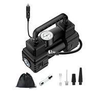 10A Tire Inflator, 12V Portable Air Compressor & Air Pump, 35 PSI Auto Tire Pump with Emergency LED Light, Suitable for Car Tires, Bycycle, Balloons, Automobile Black