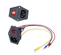 10A250V Inlet Module Plug Rocker Switch Power Switch AC Power Outlet With Red Triple Rocker Switch Fused Module Plug For 3d Part(1PCS without Cable)