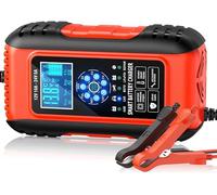 10Amp Car Battery Charger, 12V/24V Car Battery Charger,7-Stage Charging Automotive Smart LCD Screen Battery Charger Maintainer/Pulse Repair Charger Pack for Car, Motorcycle, Lead Acid Batteries & AGM