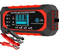 10Amp Car Battery Charger, 12V/24V Fully-Automatic Smart Battery Charger, Battery Maintainer Trickle Charger, and Battery Desulfator for Car Truck Motorcycle Lawn Mower Boat Lead Acid Batteries