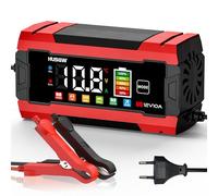 10Amp Car Battery Charger, 12V Automatic Smart Battery Charger/Maintainer with Temperature Compensation, Car Battery Repair and Desulfator for Car, Motorcycle, SUV, Lithium Batteries & AGM (10A-red)