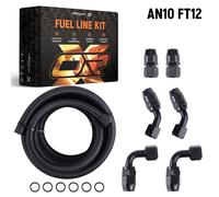 10AN Fuel Tank/Cell Braid Oil/Fuel Hose Line+Hose End Fitting Separator Kit 12FT