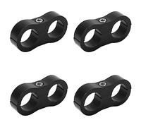 10AN Hose Separator Clamp 4 Pack | Aluminum Alloy Fuel Line Mounting Divider | Reusable Clamps for Fuel/Oil/Brake/Water Pipe | Organize & Secure Gas Lines