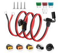 10AWG SAE Power Socket Sidewall Port to O Ring,SAE Connector Extension Cable 2FT with 10A 15A 20A 25A 30A Fuse,Compatible for Solar Generator Battery Charger