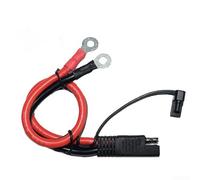 10AWG SAE to O Ring Extension Cable 30cm with Dust Cap for Battery Solar Panel Motorcycle for Caravan Camping Power Red Black