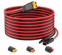10AWG Solar Connector to XT60 Adapter Extension Cable Solar Panel to Potable Solar Power Generator/RV Foldable Solar Panel/Portable Power Station(15FT)