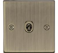 KnightsBridge 10AX 1G 2 Way Toggle Switch - Square Edge Antique Brass