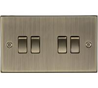 10AX 4G 2 Way Plate Switch - Square Edge Antique Brass CS41AB