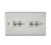KNIGHTSBRIDGE CLTOG4BC 10AX 4G 2 Way Toggle Switch-Rounded Brushed Chrome Finish