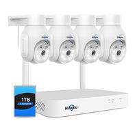 【10Channels+1TB HDD】Hiseeu 5MP CCTV Security Camera System,10CH CCTV Camera System with 1TB HDD NVR and 4X5MP WiFi IP Camera With Color Night Vision,2-Way Audio,Motion Tracking,Remote Access