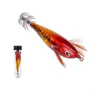 10cm 10.7g Horizontal Shrimp Squid Lure for Octopus, Slow Sinking Artificial Bait with Balanced Gravity and Loud Noise Beads(17#)