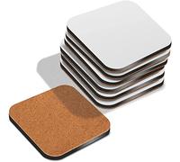 10cm 12cm MDF Blank Sublimation Coasters Cork Backed Square XL Jumbo Extra Large Coaster Sublimate Printing (50, 12cm)