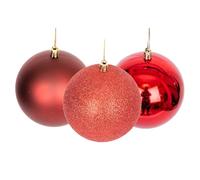 10cm/3Pcs Christmas Baubles Shatterproof Dark Red, Christmas Tree Decorations Ball Ornaments Balls Xmas Hanging Decorations Holiday Decor - Shiny,Matte,Glitter