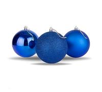 10cm/6Pcs Christmas Baubles Shatterproof Blue, Christmas Tree Decorations Ball Ornaments Balls Xmas Hanging Decorations Holiday Decor - Shiny,Matte,Glitter