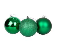 10cm/6Pcs Christmas Baubles Shatterproof Dark Green, Christmas Tree Decorations Ball Ornaments Balls Xmas Hanging Decorations Holiday Decor - Shiny,Matte,Glitter