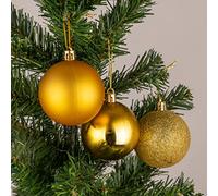 10cm/6Pcs Christmas Baubles Shatterproof Gold, Christmas Tree Decorations Ball Ornaments Balls Xmas Hanging Decorations Holiday Decor - Shiny,Matte,Glitter