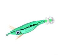 10cm 8 6g Fishing Bait Luminous Shrimp Lure with 3D Fish Eye and Double Umbrella Hook for Squid Octopus and Various Fish Jig (Green)