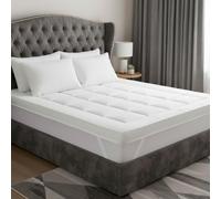 10cm Deep Luxury Quilted Mattress Topper Ultra Soft, Hypoallergenic & Breathable Bed Topper with Elastic Corner Straps Hotel Quality Comfort for Single to Super King Bed (4FT Small Double)