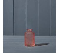 10cm Dimpled Glass Bottle - Bud Stem Small Vase - Choice of Colour (Rose)