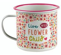 10cm Enamel Mug - 500ml (Live Wild Flower Child)
