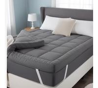 10cm Extra Thick Mattress Topper Double Bed Super Soft Fluffy Bounce Back Heavy Fill Box Stitched Quilted Mattress Pad Bed Toppers Strong Corner Elastic Straps Machine Washable (Double Topper)