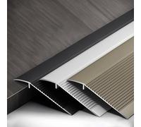 10cm Extra Wide Floor Transition Strip Aluminum,threshold Ramps For Doorways,for Laminate Doorway Edge Threshold From 0.6in To 1.8in, Black , Gray , Silver , Gold , Champagne ( Color : Black , Size :