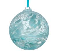 Hanging Glass Friendship Ball 10cm diameter , Pale Blue