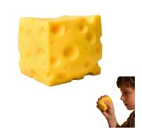 10cm Gaint Cheese Squishy Cube, Squishy Cheese Sugar Cube Sensory Toys, Cheese Shaped Soft Squeeze Fidget Toy, Slow-Rebound Shapeable Big Cheese Squishy, Anxiety Relief Fidget Toy for Adults Kids