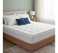 10cm Luxury Mattress Topper Double Bed | Ultra Soft, Breathable, Hypoallergenic Hotel Quality Bounce Back with Elasticated Corner Straps Quilted Bed Mattress Topper (Double)