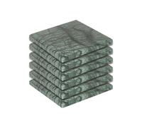 Argon Tableware Square Marble Coasters - 10Cm - Green - Pack Of 6