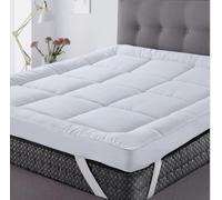 10cm Mattress Topper Hotel Quality1000GSM Bounce Back Deep Breathable 4inch Microfiber Topper with Elasticated Straps Enhances Comfort & Supports Single Double King Size Bed Toppers (King)