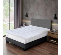 10CM MATTRESS TOPPER King Size Bed - Extra Deep - Soft Microfiber Comfy Foldable and Portable, Noiseless Toppers for Bed - Corner Elastic Straps Fits Up to 40 CM- Quilted Hypoallergenic (150 x 200CM)