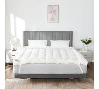 10cm Mattress Topper Soft Thick Hotel Quality Box Stitched Microfibre Anti Allergy 4'' Inch Deep Single Bed Quilted Mattresses Toppers Pad Protector White Bedspreads with Elastic Straps (Single)