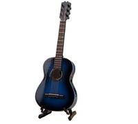 10cm Mini Classical Guitar Wooden Miniature Guitar Model Musical Instrument Guitar Decoration Decor(Blue)
