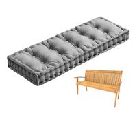 10cm Outdoor Bench Cushion with Handle, Soft Velvet Chair Cushion Bench Cushion Seat Cushion Porch Swing Cushion Window Seat Mat for Garden Furniture Patio Indoor,gray,100x50cm