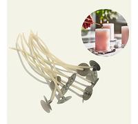 10cm Pre-Waxed Natural Cotton Wicks With Holding Tabs For Homemade Candle Making - Smokeless Wick Suitable For All Wax Types