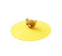 10cm Reusable Silicone Cup Cover Cute Seal Suction Cup Cover Leakproof Tea Coffee Lids Cap Cup Accessories(Yellow)