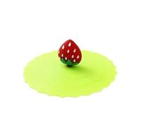 10cm Reusable Silicone Cup Cover Cute Seal Suction Cup Cover Leakproof Tea Coffee Lids Cap Cup Accessories(Green2)