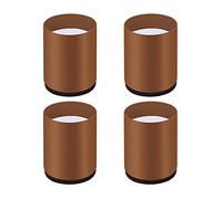 10cm Round Furniture Risers Carbon Steel Bed Risers, Self Adhesive Heavy Duty Furniture Raisers Adds Height to Beds Sofas Cabinets Solid Steel Offer Strong Support,4 Pieces (Brown)