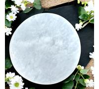 10cm Selenite Crystal Plate Round Disk Crystal Charging Plate For Healing Meditation Spiritual Energy Stone Raw Natural White Selenite Slice Disk For Spiritual Healing Meditation & Decoration Or Gifts